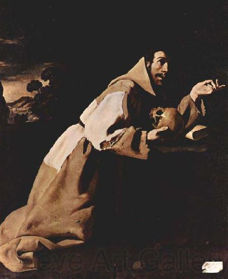Francisco de Zurbaran St Francis in Meditation Norge oil painting art